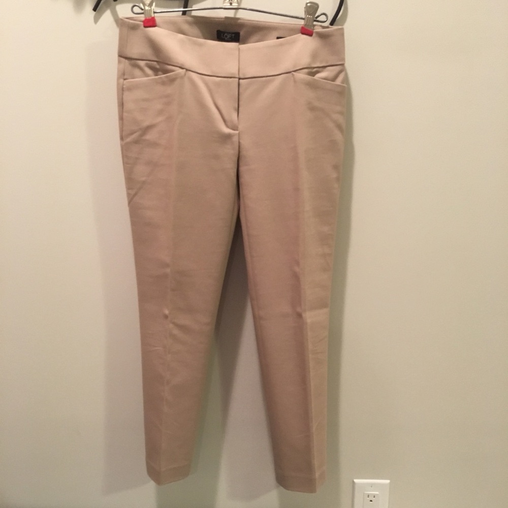 Loft petite tan/khaki colored dress pant